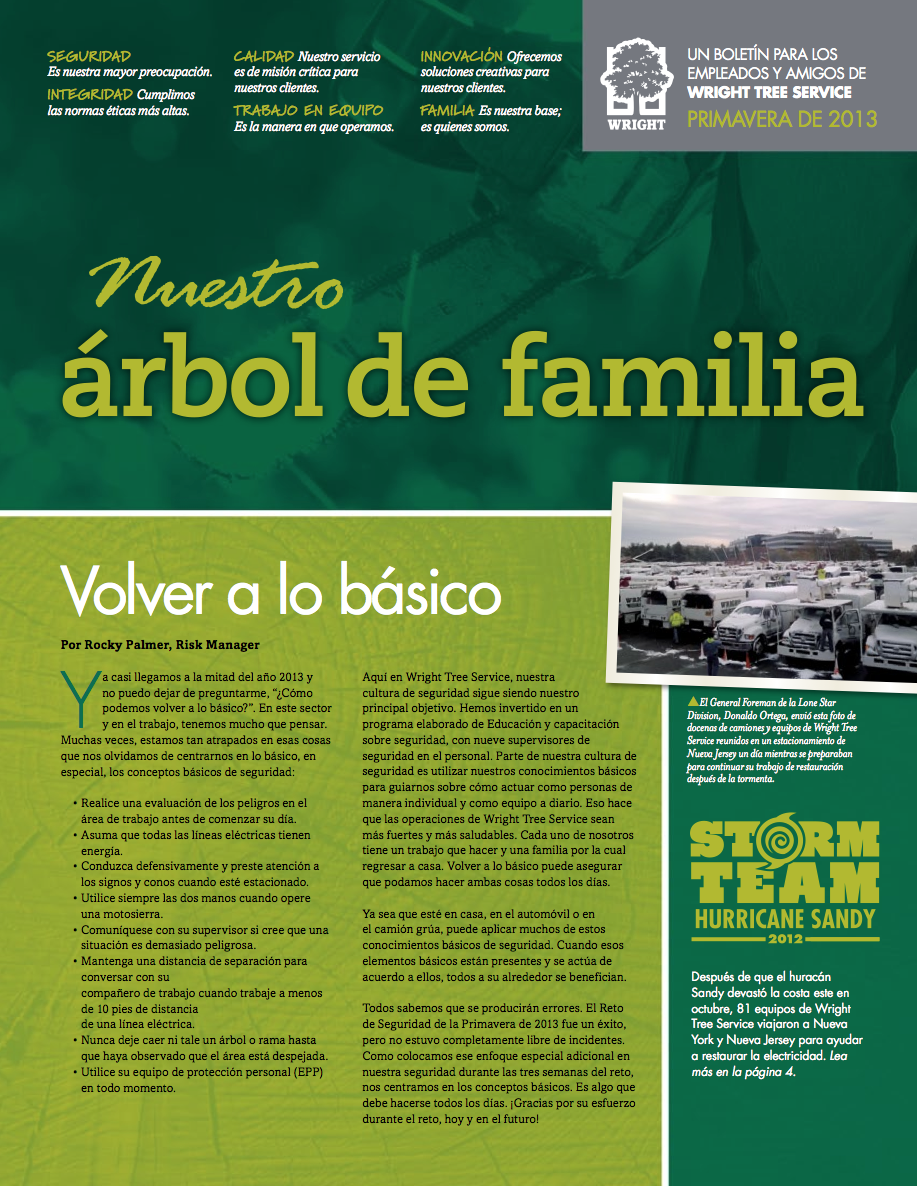 Spring 2013 Newsletter - Español