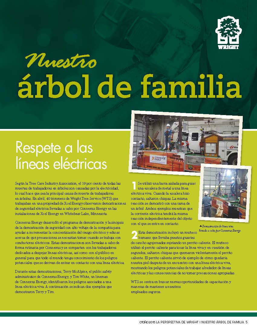 Spanish version - Fall 2015 Wright Tree Service Newsletter